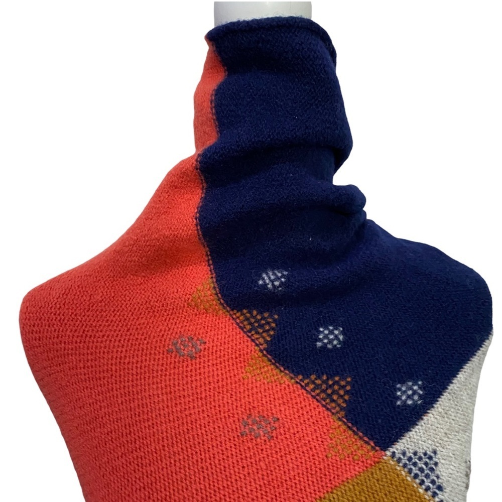 Turtleneck Poncho Lagenlook Handmade Sonoma Thick Wool - Picture 2 of 12